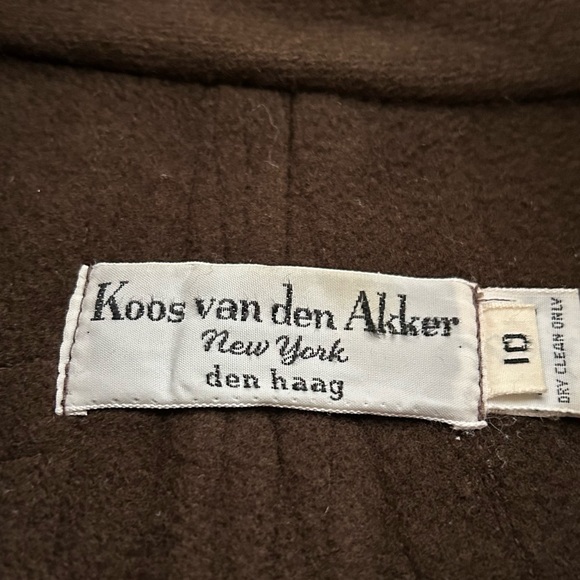 Koos Van Den Akker Vintage Patchwork Coat Wool Sz 10 Brown Floral Boho 70’s - Picture 15 of 16